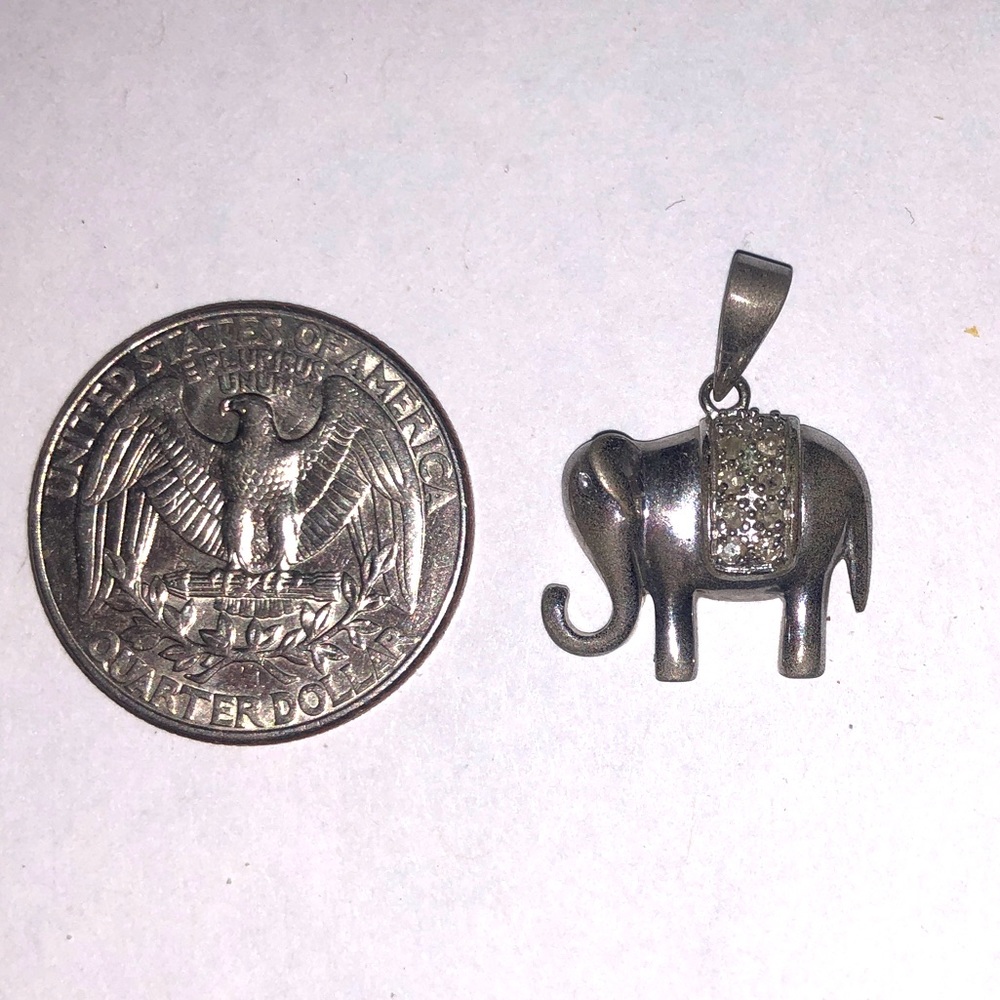 MARSALA .925 Sterling Silver Elephant Jewels Pendant 🐘 Real Silver